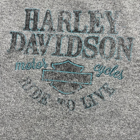 Harley-Davidson Women’s Bar & Shield Rib-Knit Zip Sweatshirt — Gray (Size Medium - Picture 3 of 9